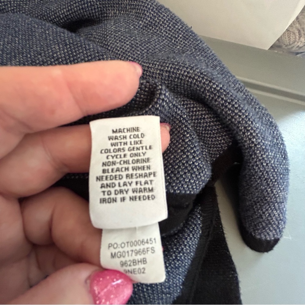 Fever gray blue black long sleeve light colour blocked sweater Size M - Picture 7 of 9